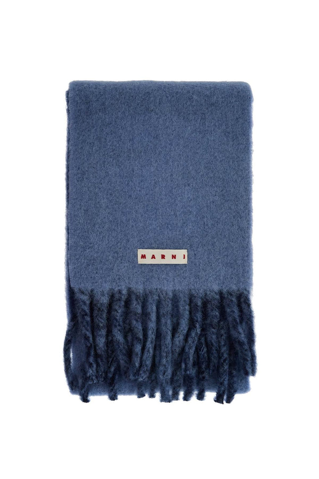 Marni wool and mohair scarf with maxi logo