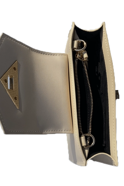 Mary Off White Mini Crossbody Bag Leather Wristlet