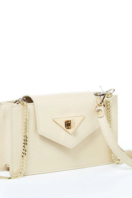 Mary Off White Mini Crossbody Bag Leather Wristlet