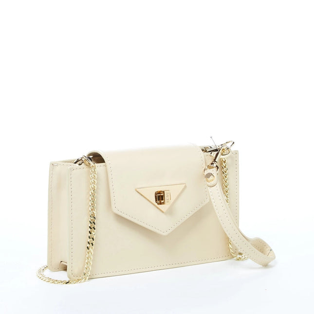 Mary Off White Mini Crossbody Bag Leather Wristlet