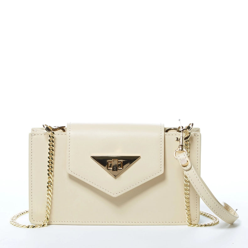 Mary Off White Mini Crossbody Bag Leather Wristlet