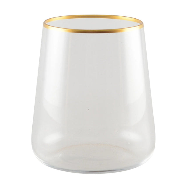 Matt Gold Edge Water Glasses - Set of 6