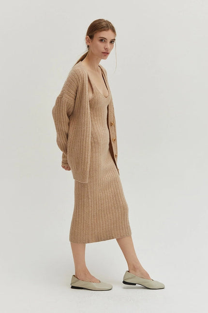 Mave Brushed Ribbed Sweater Dress Two-Piece Set