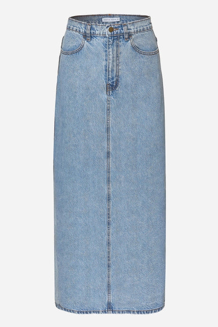 Maxi Denim Pencil Skirt - Light Blue