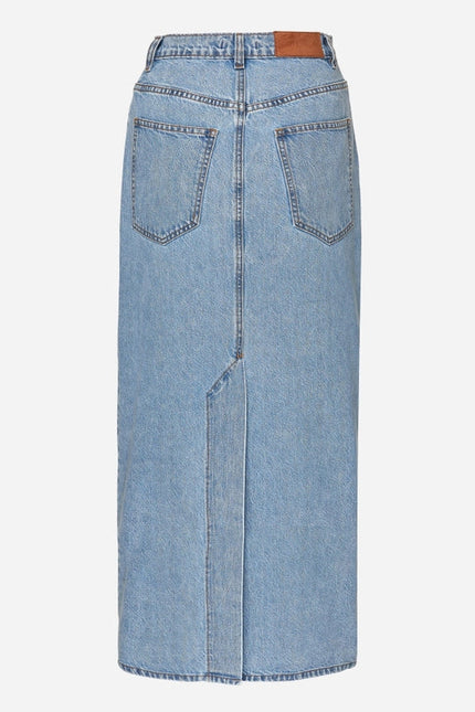 Maxi Denim Pencil Skirt - Light Blue