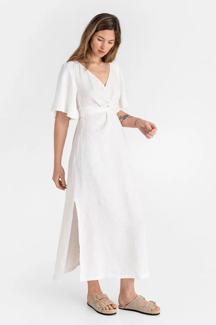 Maxi Linen Dress Agra in White