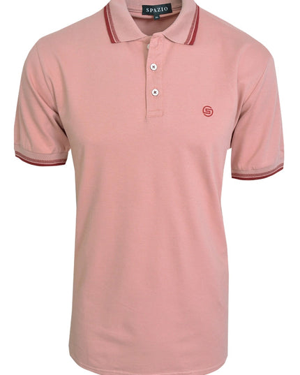 Men Polo T-shirt Light Red-T-shirts For Men-Spazio-S-Urbanheer