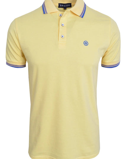 Men Polo T-shirt Light Yellow-T-shirts For Men-Spazio-S-Urbanheer