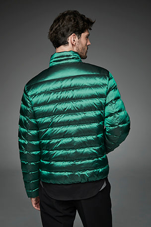 Men Short bomber style down jacket MURRAY Green Forest