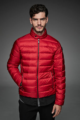 Men Short bomber style down jacket MURRAY Rojo