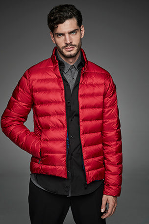 Men Short bomber style down jacket MURRAY Rojo