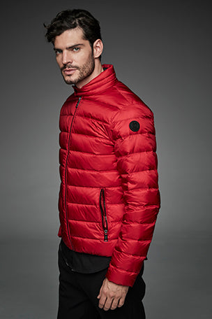 Men Short bomber style down jacket MURRAY Rojo