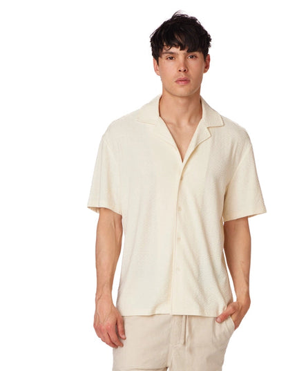 Men's Crochet Textured Short Sleeve Summer Shirt (4011)