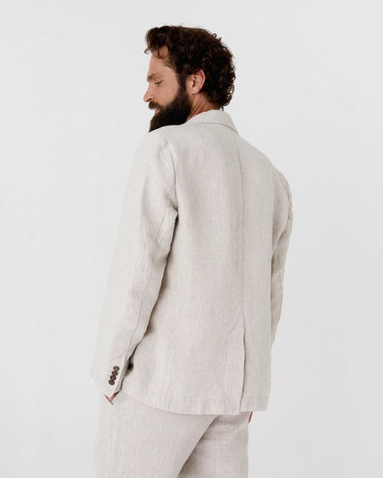 Men's Heavyweight Linen Blazer Salvador in Natural Melange