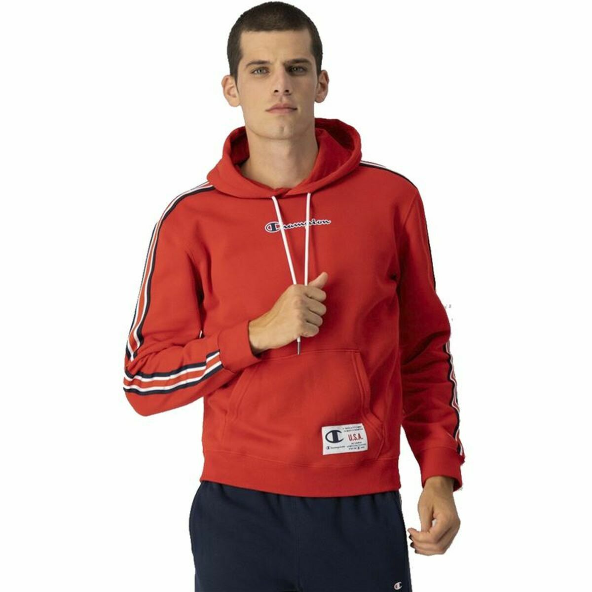 Men’s Hoodie Champion Sport Tech Red-Sports | Fitness > Sports material and equipment > Sports sweatshirts-Champion-Urbanheer