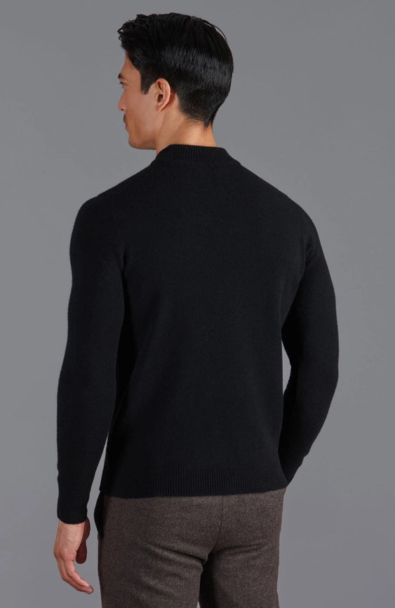 Mens Lambswool Narrow Mock Turtle Neck Jumper