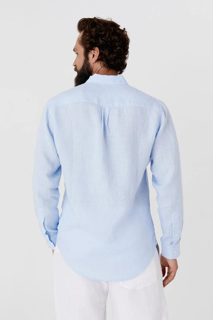 Men's Linen Shirt Perugia in Sky Blue