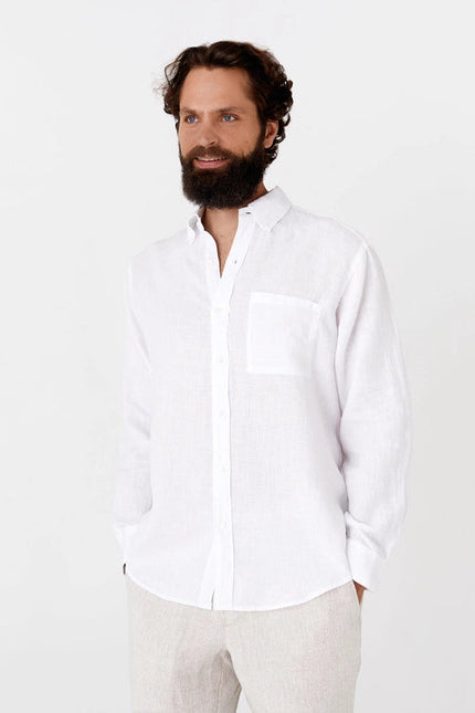 Men's Linen Shirt Perugia in White