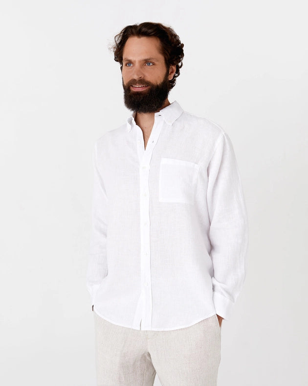 Men's Linen Shirt Perugia in White