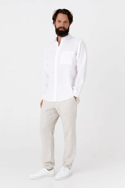 Men's Linen Shirt Perugia in White