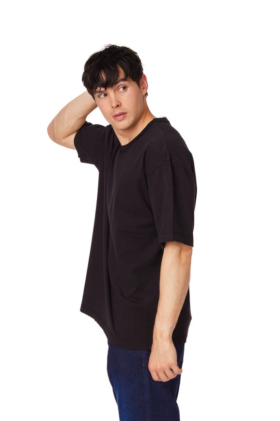 Men's Oversized Cotton Short Sleeve T-Shirt Black