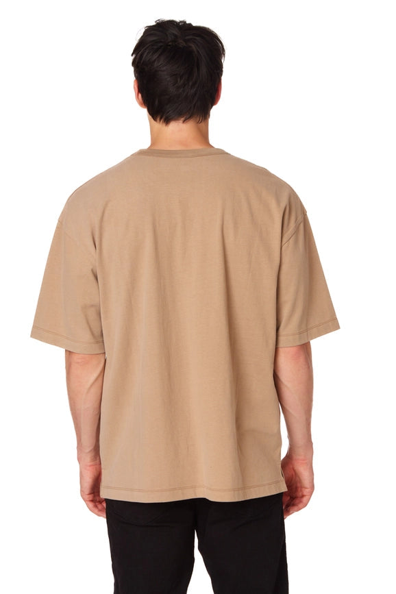 Men's Oversized Cotton Short Sleeve T-Shirt Sand