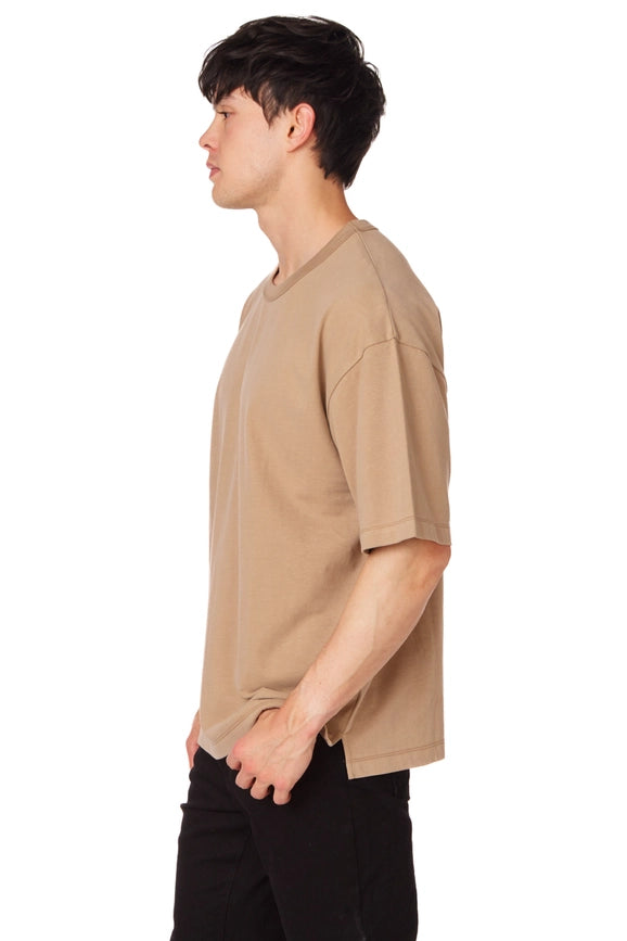 Men's Oversized Cotton Short Sleeve T-Shirt Sand