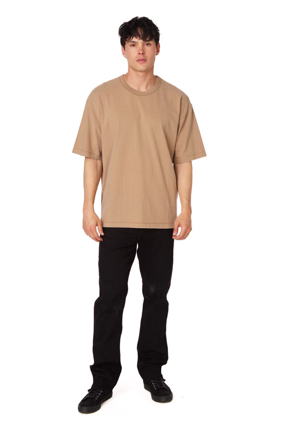 Men's Oversized Cotton Short Sleeve T-Shirt Sand