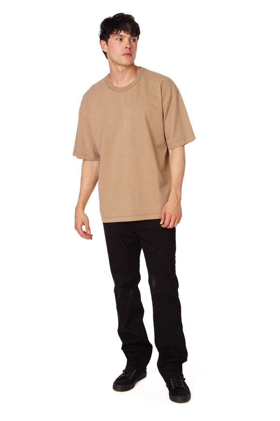 Men's Oversized Cotton Short Sleeve T-Shirt Sand