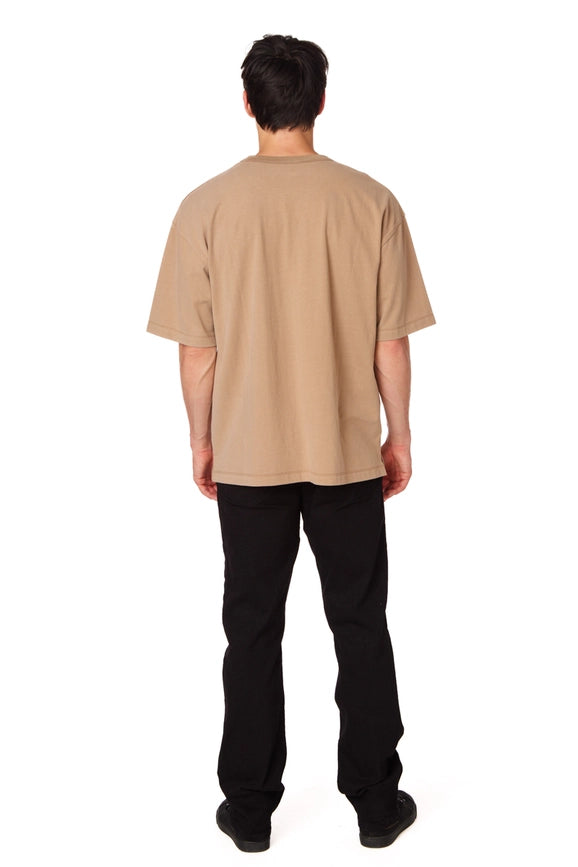 Men's Oversized Cotton Short Sleeve T-Shirt Sand