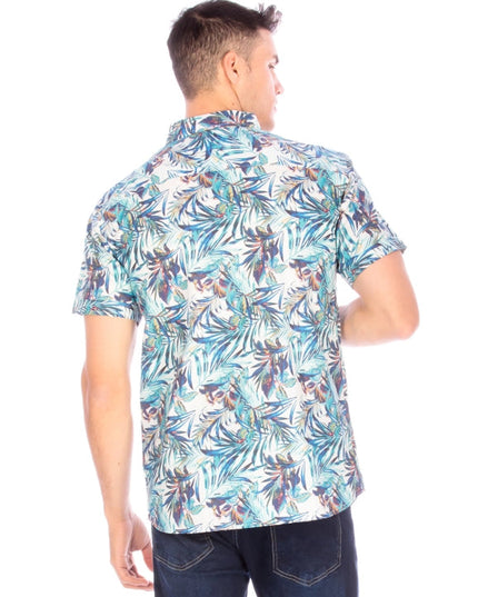 Men's Printed Woven Hawaii Floral Short Sleeve Cotton Shirt ( #240)