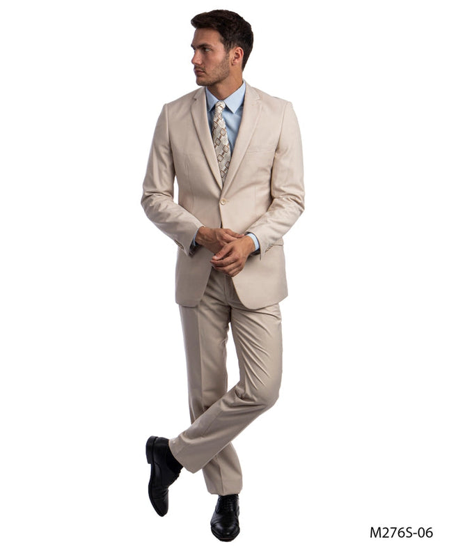 Mens Suits 2PC-Suit & Dress Pants Tan Slim Fit