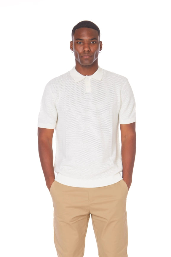 Men's Textured Polo Shirt  ( S2300102) (Beige)