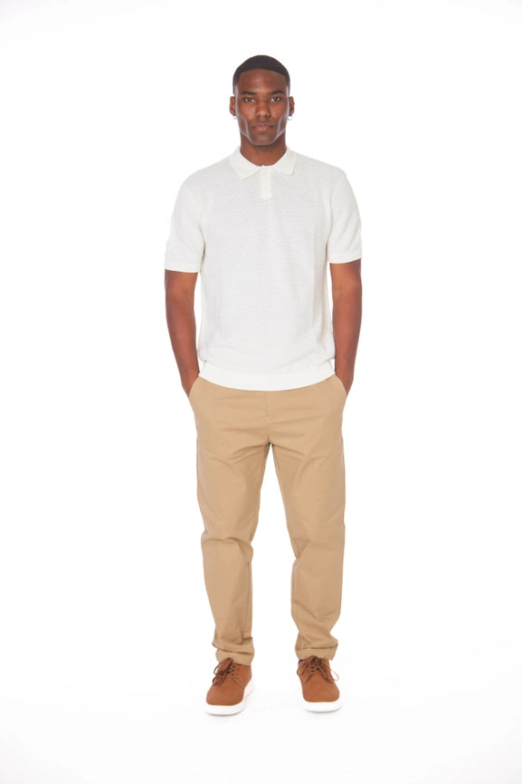 Men's Textured Polo Shirt  ( S2300102) (Beige)