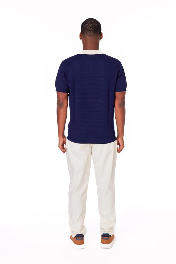 Men's Textured Polo Shirt (S4075)