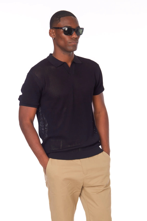 Men's Textured Polo Shirt (S4092)