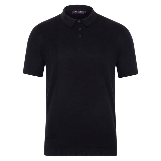 Mens Ultra Fine Cotton Short Sleeve Polo Shirt Black