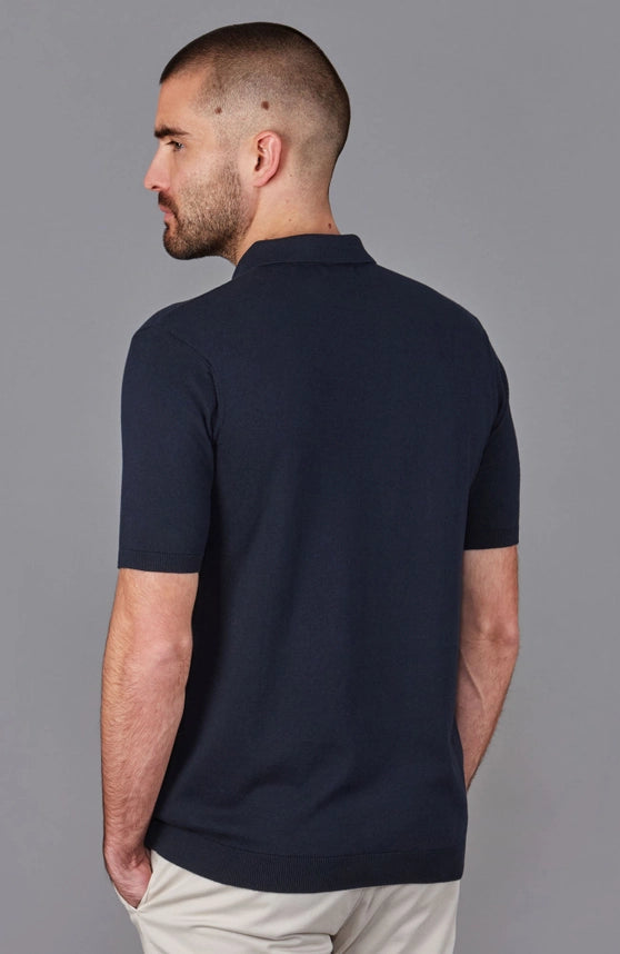 Mens Ultra Fine Cotton Short Sleeve Polo Shirt Navy