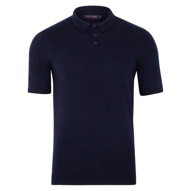 Mens Ultra Fine Cotton Short Sleeve Polo Shirt Navy