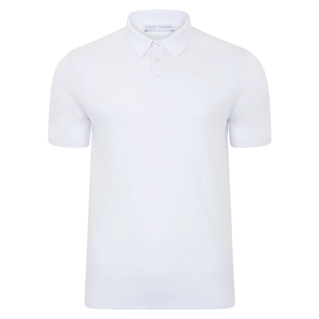 Mens Ultra Fine Cotton Short Sleeve Polo Shirt White