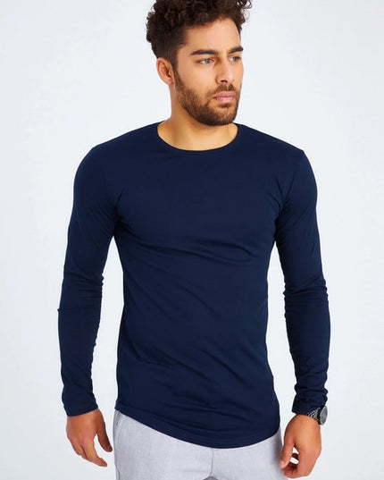 Men's V-Neck Longsleeve Dark blue