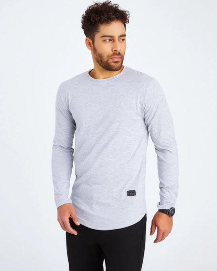 Men's V-Neck Longsleeve Grey melange