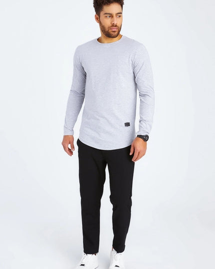 Men's V-Neck Longsleeve Grey melange