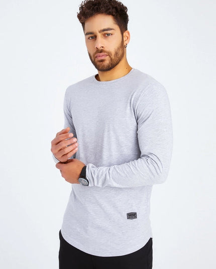 Men's V-Neck Longsleeve Grey melange