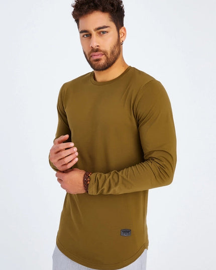 Men's V-Neck Longsleeve Khaki