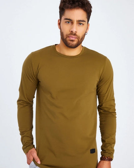 Men's V-Neck Longsleeve Khaki