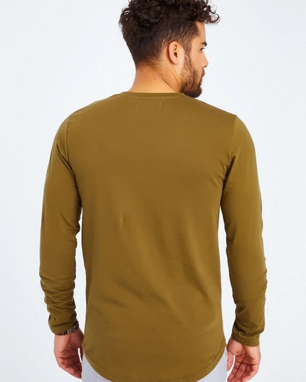 Men's V-Neck Longsleeve Khaki