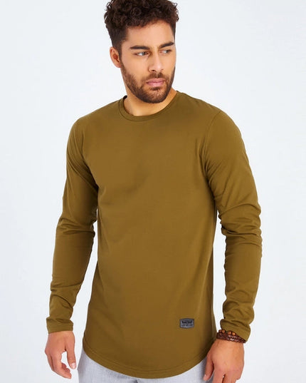 Men's V-Neck Longsleeve Khaki