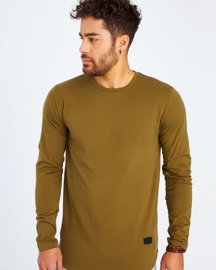 Men's V-Neck Longsleeve Khaki