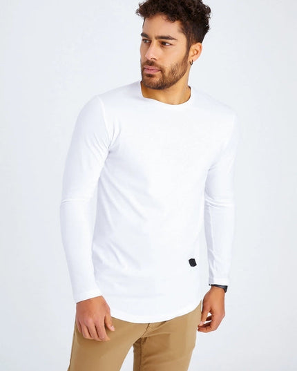 Men's V-Neck Longsleeve White